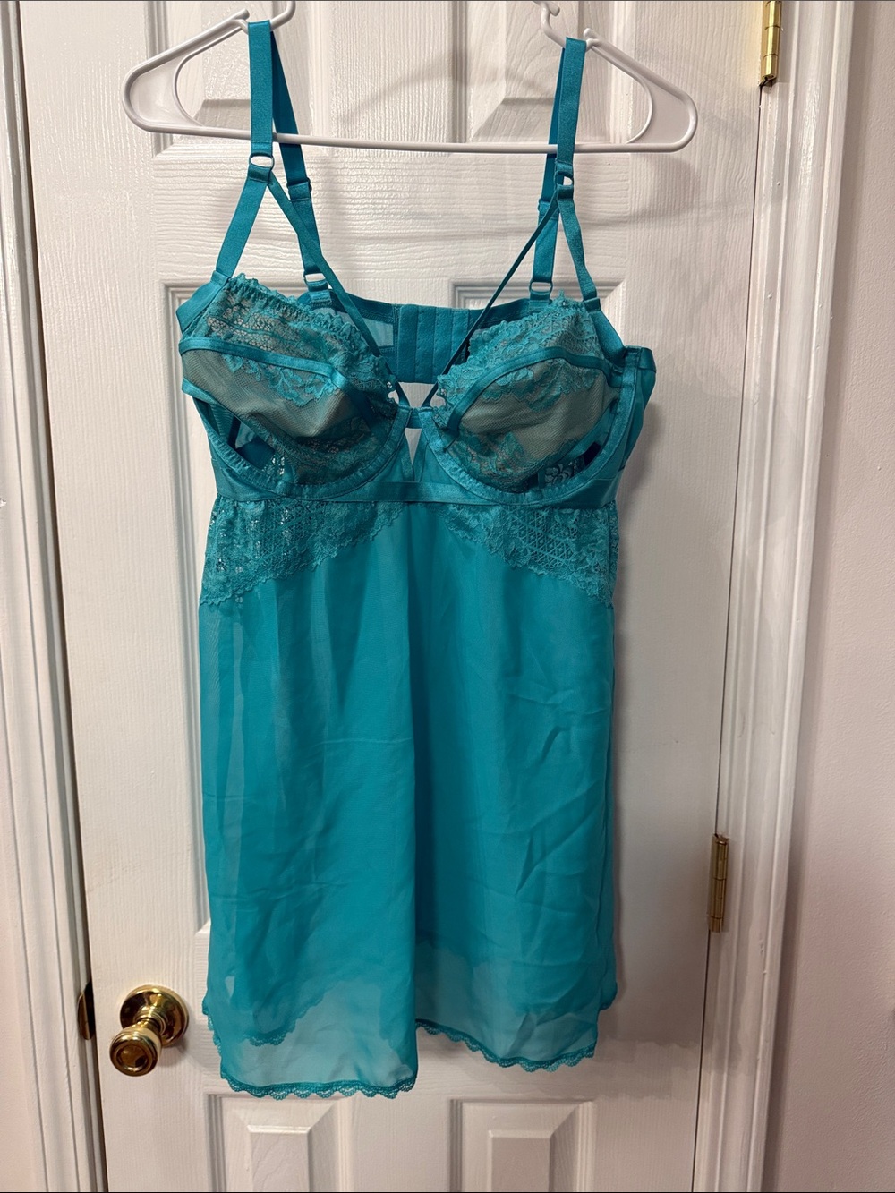 torrid Teal Lace & Mesh Chemise
